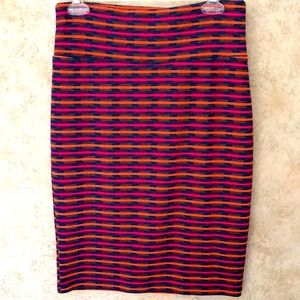 LulaRoe Cassie skirt size medium. Like new condition. Pink and orange arrows.
